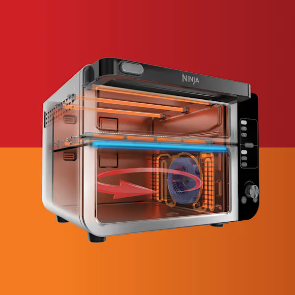 Ninja® DCT451 Horno doble inteligente 12 en 1 con FlexDoor™, FlavorSeal y Smart Finish™, horno superior rápido