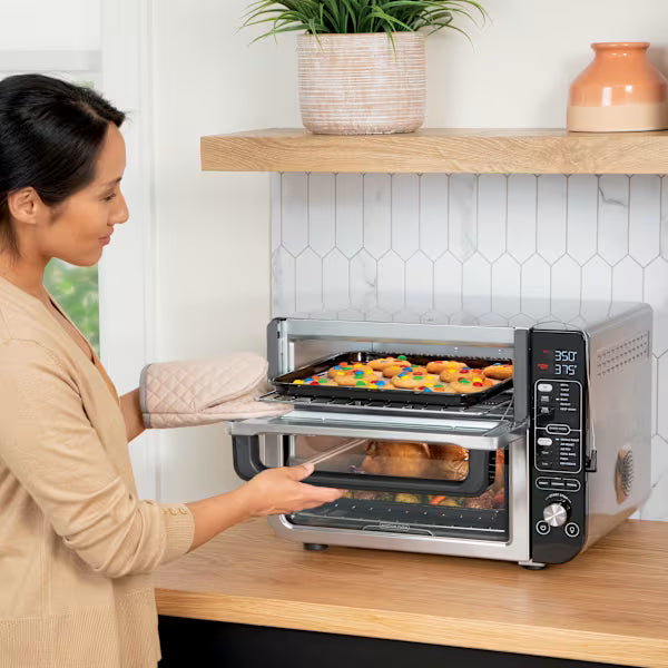 Ninja® DCT451 Horno doble inteligente 12 en 1 con FlexDoor™, FlavorSeal y Smart Finish™, horno superior rápido