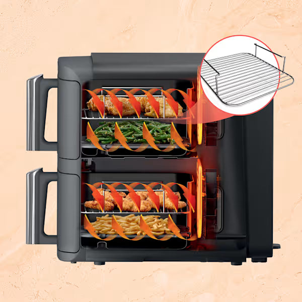 Freidora de aire Ninja® DoubleStack™ XL de 10 cuartos de galón y 2 cestas