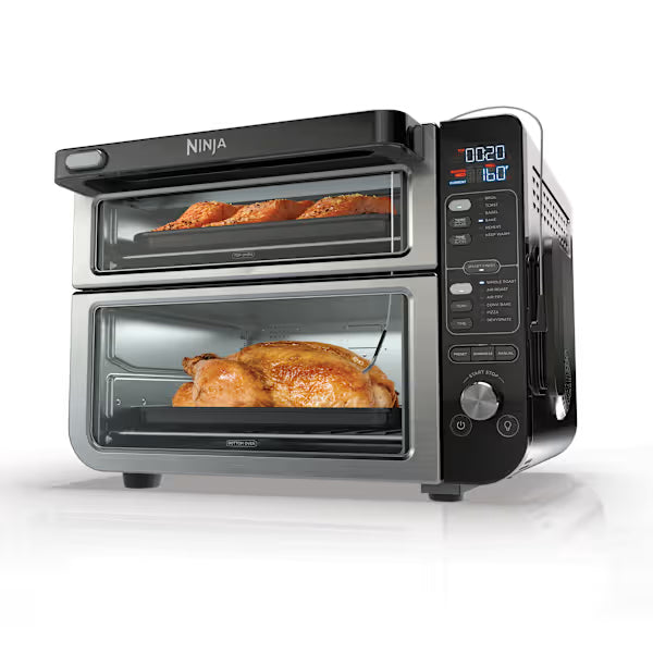 Ninja® DCT451 Horno doble inteligente 12 en 1 con FlexDoor™, FlavorSeal y Smart Finish™, horno superior rápido
